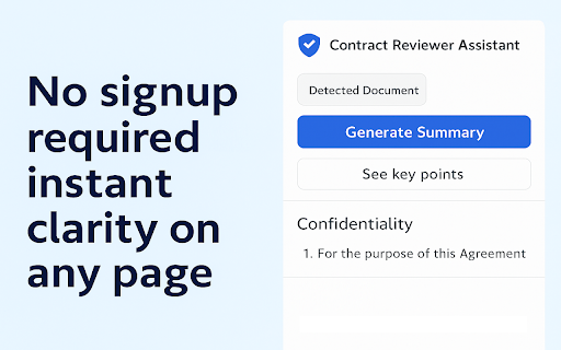 Contract Reviewer :: AI contract analyzer that summarizes agreements, flags risks, extracts obligations, and highlights key terms in your browser.