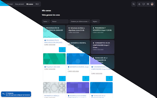Dark-VCS :: Dark theme for Moodle Virtual Campuses (UCM, UPM)
