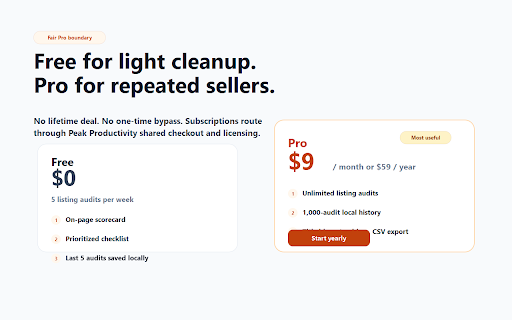 Etsy SEO Scorecard - ListingFix :: Score Etsy listings on title, tags, photos, description, and attributes. Get prioritized SEO fixes on the page.