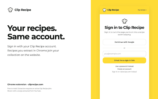 Clip Recipe :: Turn cooking videos and recipe pages into written recipes, right in your browser. Save ingredients and steps with Clip Recipe.