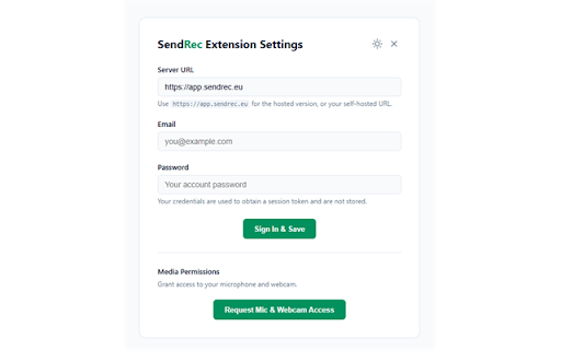 SendRec Screen Recorder :: Record your screen and upload to SendRec (app.sendrec.eu or self-hosted)