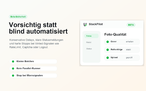StackPilot :: Relist- und Outreach-Assistent fuer Vinted mit Safety-Gates, Dedupe und kontrollierten Delays.
