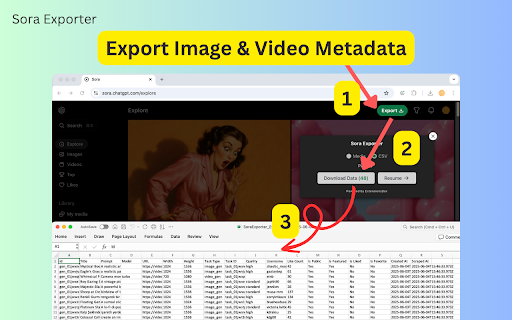 Sora Exporter - Download OpenAI Sora 2 Media and Prompt :: Easily export images, videos, and prompts from Sora and Sora 2 with professional accuracy.