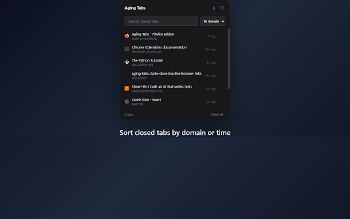 Aging Tabs :: Auto-close inactive tabs with visual aging feedback and a searchable graveyard