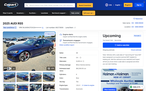 Just Auction Calculator :: Calculates delivery and tax for vehicles on IAAI and Copart.