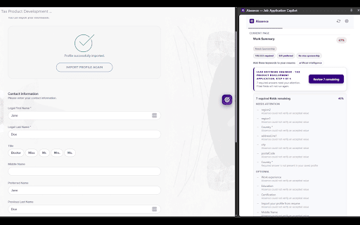 Aissence — Job Application Copilot :: Review and autofill job applications with verified answers, resume matching, and manual safety gates. By Aissence.