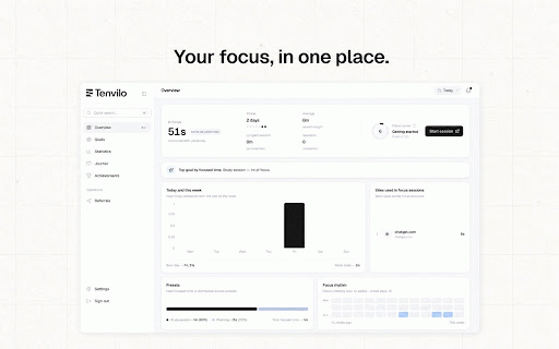 Tenvilo – Workflow Presets & Tab Launcher :: Save reusable browser workflows, launch tab groups fast, control websites, set goals, and track your work sessions.