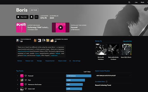 Last.fm Reworked :: Enhances the Last.fm layout and user interface.