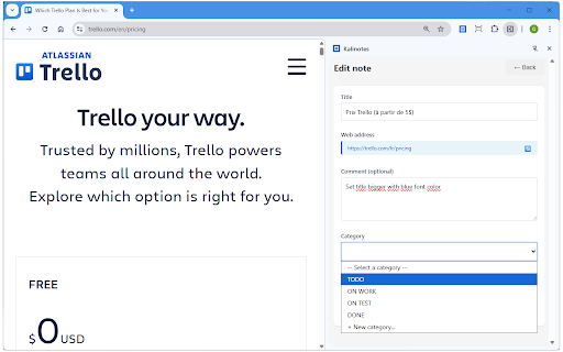 Kalinotes :: With Kalinotes create notes connected to your web site