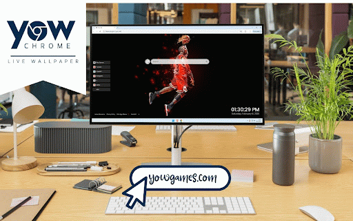 Michael Jordan Live Wallpaper :: Legendary basketball player soars in classic red uniform, captured mid-flight with dynamic energy effects trailing behind.