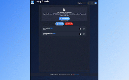 copy2paste :: Extract and copy text from various file formats including PDF, DOCX, XLSX, PPTX, and more