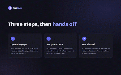 TabEye | Tab Change Monitor :: Monitor your most important tabs with powerful monitoring and notification features.