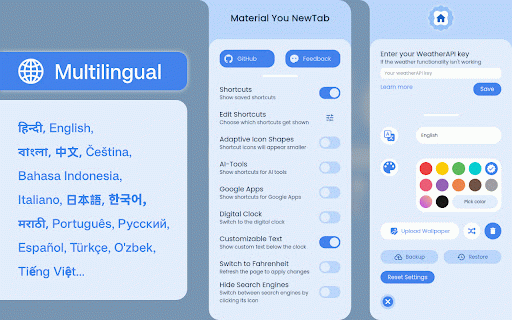 MYNT: Material You New Tab :: A Simple New Tab (browser's home page) inspired by Google's 'Material You' design.