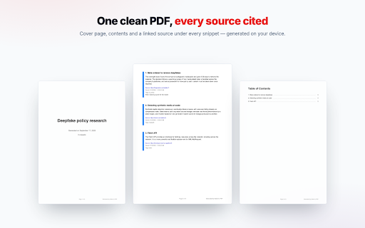 Select to PDF :: Select text from any webpage and compile it into a downloadable PDF with URL references