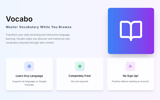 Vocabo :: Vocabo helps you learn and remember new words in a foreign language.