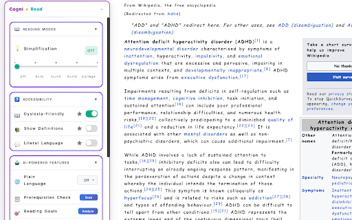CogniRead - Adaptive Reading Assistant :: Transform any web content into cognitively accessible formats for users with ADHD, dyslexia, autism, or learning disabilities