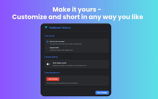 TabMaster :: Organize and manage all your browser tabs in one place. Save, restore, and share tabs with ease.