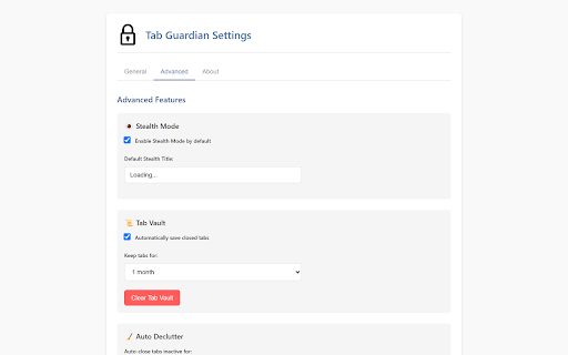 Tab Guardian :: Lock, hide, auto-close and track your open tabs for privacy and productivity