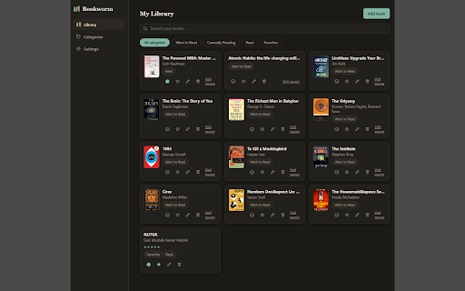 Bookworm :: Save books to your lists as you browse the web.