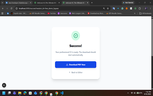 JobScout AI :: Generate perfectly tailored CVs directly inside LinkedIn.