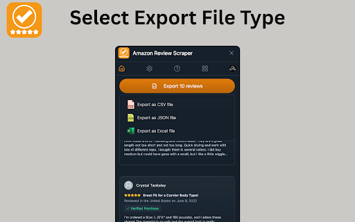 Amazon Review Scraper :: One-click Amazon review scraper - export reviews to CSV, JSON, or Excel for easy product research and analysis.