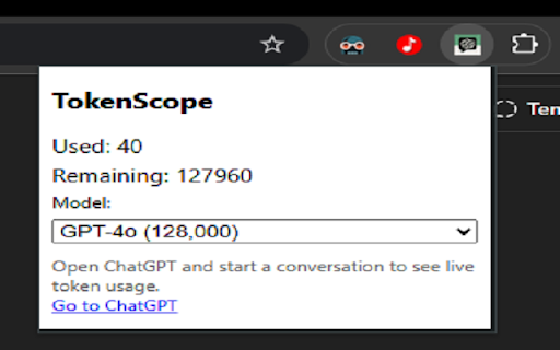 TokenScope - ChatGPT Token Counter :: Track token usage and context window space in ChatGPT. Supports all models: GPT-4o, GPT-4.5, and more.