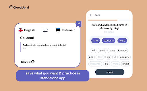 CluedUp.ai :: CluedUp.ai browser extension for translation and saving features