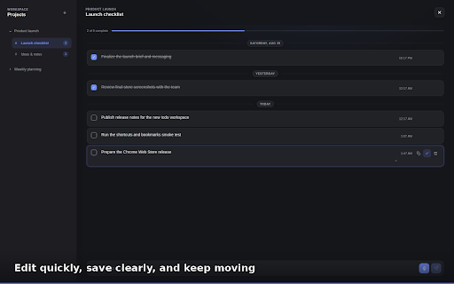 BrowserMate :: A private Chrome new tab with grouped shortcuts, bookmark management, and local todo workspaces.