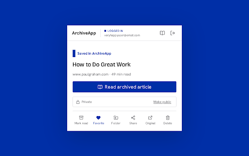 ArchiveApp: Save articles :: Save web articles and images to your hosted ArchiveApp reading library.