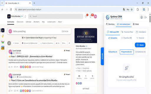 Synkrea CRM for Skool :: Sync Skool community data into Synkrea CRM. Manage leads, conversations, and content from a single workspace.