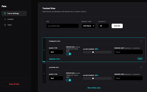 FATE: Site Blocker With NO REGRETS :: Flip a coin to access blocked sites. Do tasks, run sprints, and stay productive to boost your odds. Earn your way in.