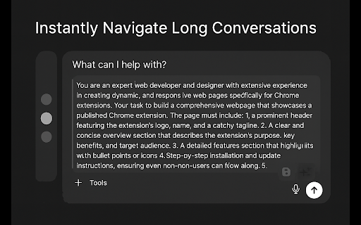AI Chat Navigator :: Seamlessly jump, refine and sync prompts across every AI chat. Privacy-first, MCP-ready.