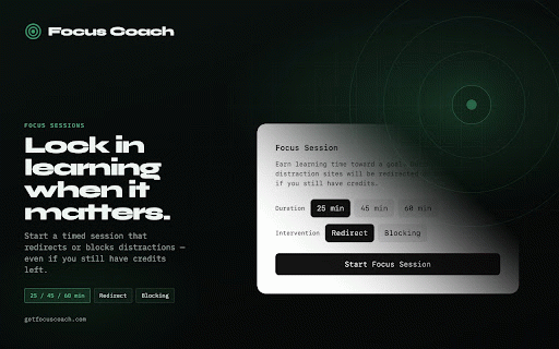 Focus Coach :: Earn your distractions through learning. A behavioral coach for intentional browsing.