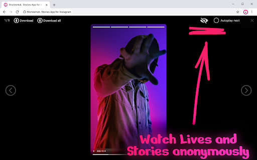 StoriesHub :: Watch Lives and Stories anonymously. Record and download Lives. Upload photo and video to Stories.