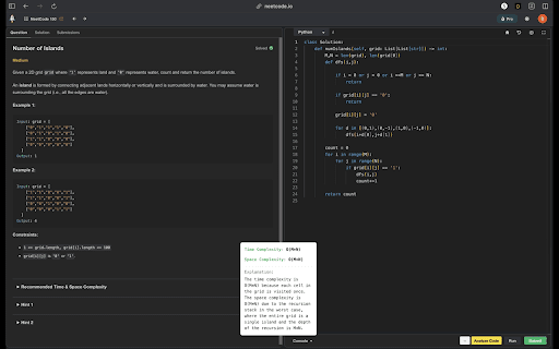 LeetCode Complexity Analyzer :: Analyzes LeetCode solutions to determine the time and space complexity of your code.