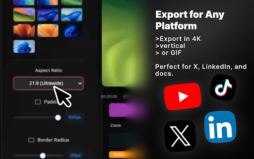 ScreenSmooth - Screen Recorder with AI Auto Zoom :: ScreenSmooth creates beautiful screen recordings with automatic zooms, pans, and smooth cursor by AI that keep the viewer engaged.