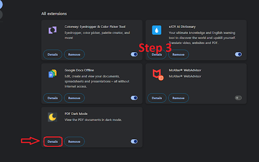PDF Dark Mode :: View the PDF documents in dark mode.