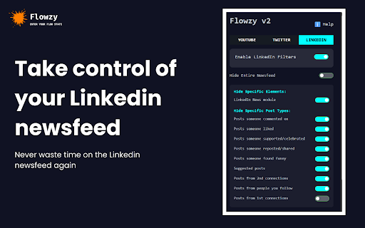 Flowzy v2 :: Context-aware content filtering for YouTube and Twitter
