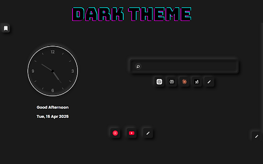 Neumorphism NewTab :: A beautiful new tab page with neumorphic design, featuring customizable shortcuts, clock, bookmarks, and more