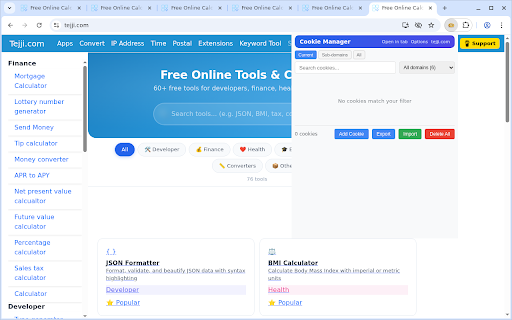 Cookie Manager :: Manage cookies and protect privacy. Add, edit and delete cookies through toolbar. Search cookies if there are many
