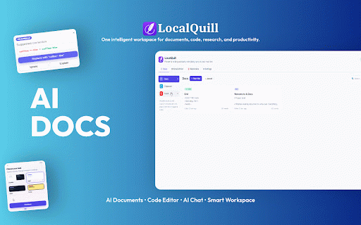 LocalQuill - Private AI Writing Assistant with Web Tools, OCR & Grammar :: Grammar, rewrites, OCR & web tools powered entirely by your own local LLM (Ollama, LM Studio, llama.cpp). No cloud, no telemetry.