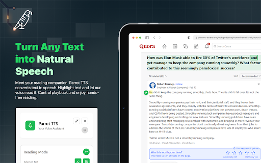 Parrot TTS :: Premium text-to-speech with natural voices