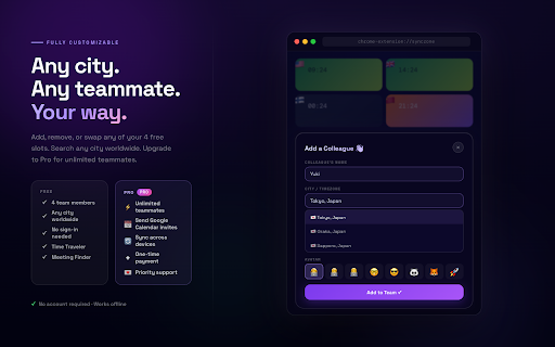 SyncZone — World Time Clock :: Free world time clock & meeting planner for remote teams. See who's online across all time zones, find the best meeting window.
