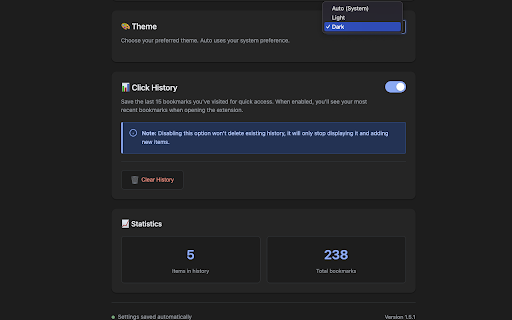 Fast Bookmark Search :: Ultra-fast bookmark search with smart indexing and configurable history