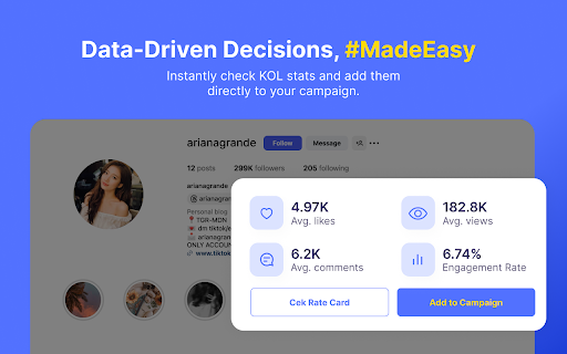 Check Engagement Rate Instagram & Tiktok by KOL.ID :: Sort and organize content on TikTok and Instagram by likes, comments, and other metrics - Powered by KOL.ID