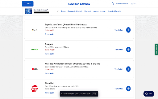 CardOffersAI Offer Sync :: Sync Amex, Chase, Bank of America, and Capital One offers from your issuer accounts into CardOffersAI.