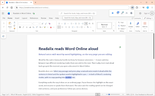 Readalix - Text to Speech (TTS) Read Aloud :: Reads any page aloud and highlights every word as it is spoken. Natural AI voices for web pages, PDF, Docs and Word.