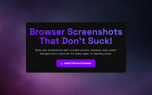 pixxel - browser screenshots :: Style your screenshots with rounded corners, shadows, and custom backgrounds in seconds.