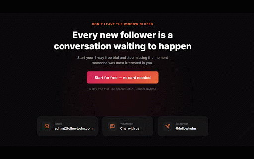 FollowToDM - DM New Instagram Followers :: Start Sending Personalized DMs To New Instagram Followers Without Looking Automated & Grow Your Revenue