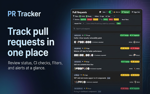 PR Tracker :: Track and manage your GitHub pull requests